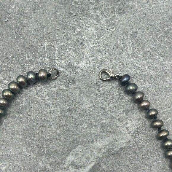 NWOT Natural Pearl Chromatic Blue Purple 18 inches Pearl Necklace Women’s Jewelr - Picture 5 of 9